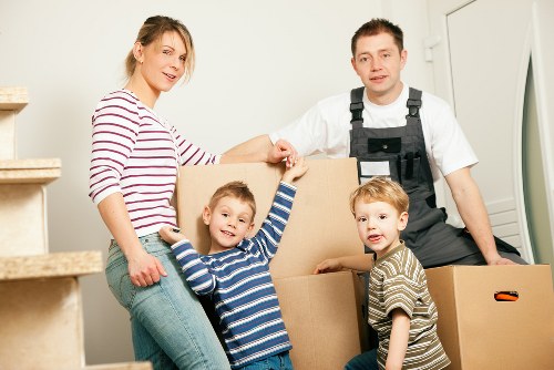 Fragile household items carefully packed for relocation in Hackney
