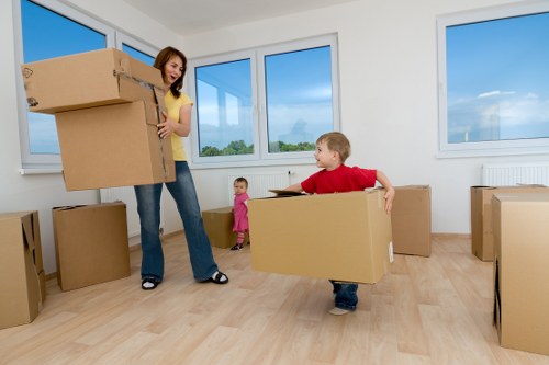 Household belongings being loaded for a move in Hackney