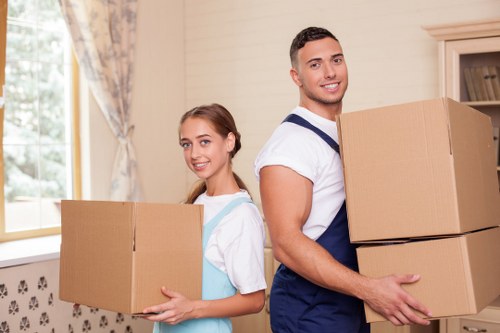 Careful loading of furniture and boxes during a Hackney removals service